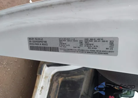 2023 Ram Promaster 2500 High Roof 159 Wb from USA, damaged, VIN 3C6LRVDG4PE571992